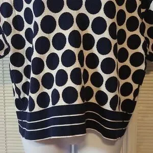 CAbi Sweaters Cabi Polka Dot Volley Reversible Pullover Short Sleeve Sweater Poshmark